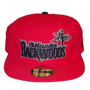NWT Rare New Era Atlanta Backwoods Logo Fitted Baseball Hat